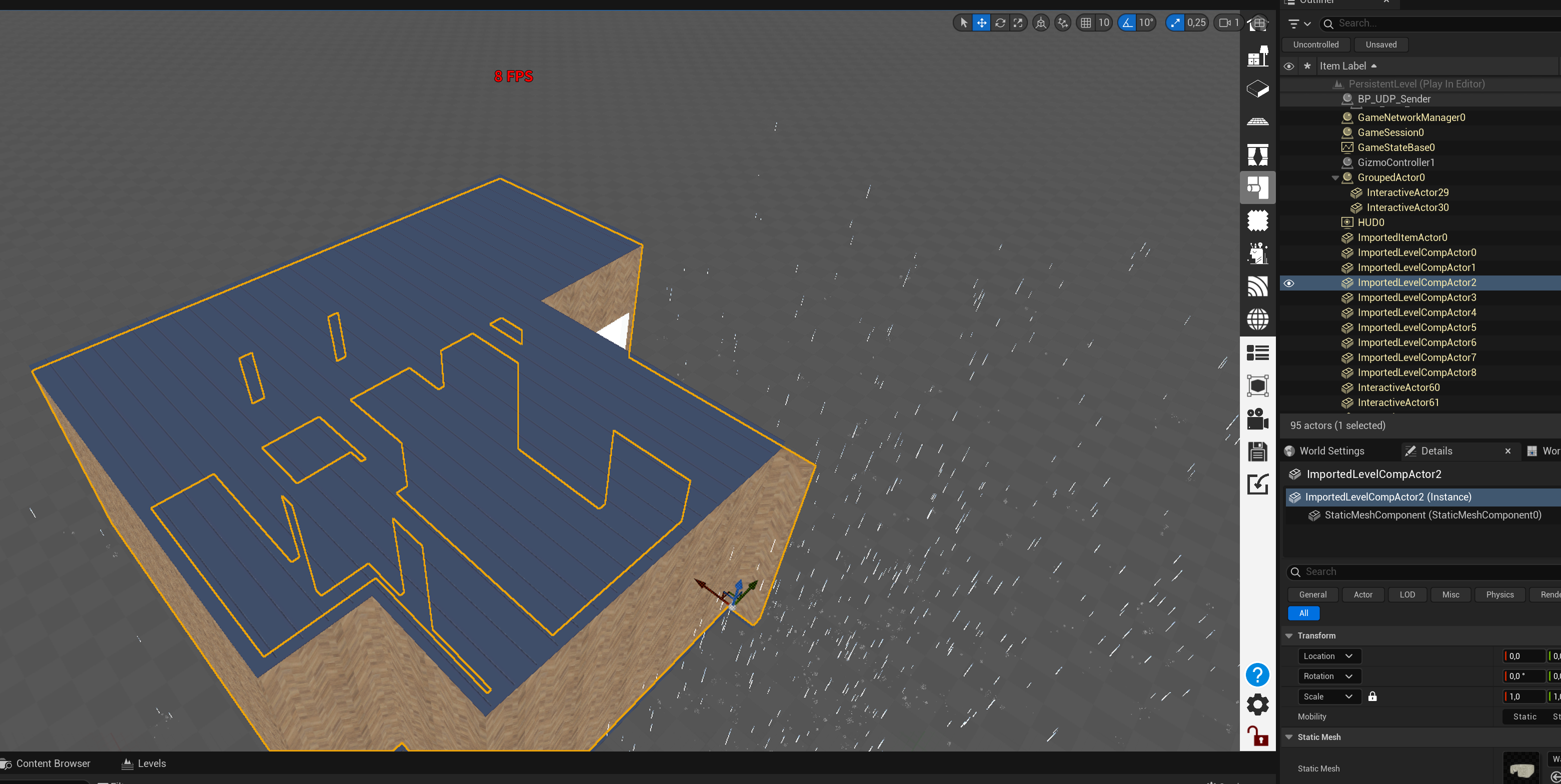 Wireframe of combined mesh